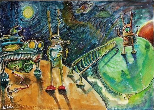 Illustrated graphic print from the Eido Arts collection